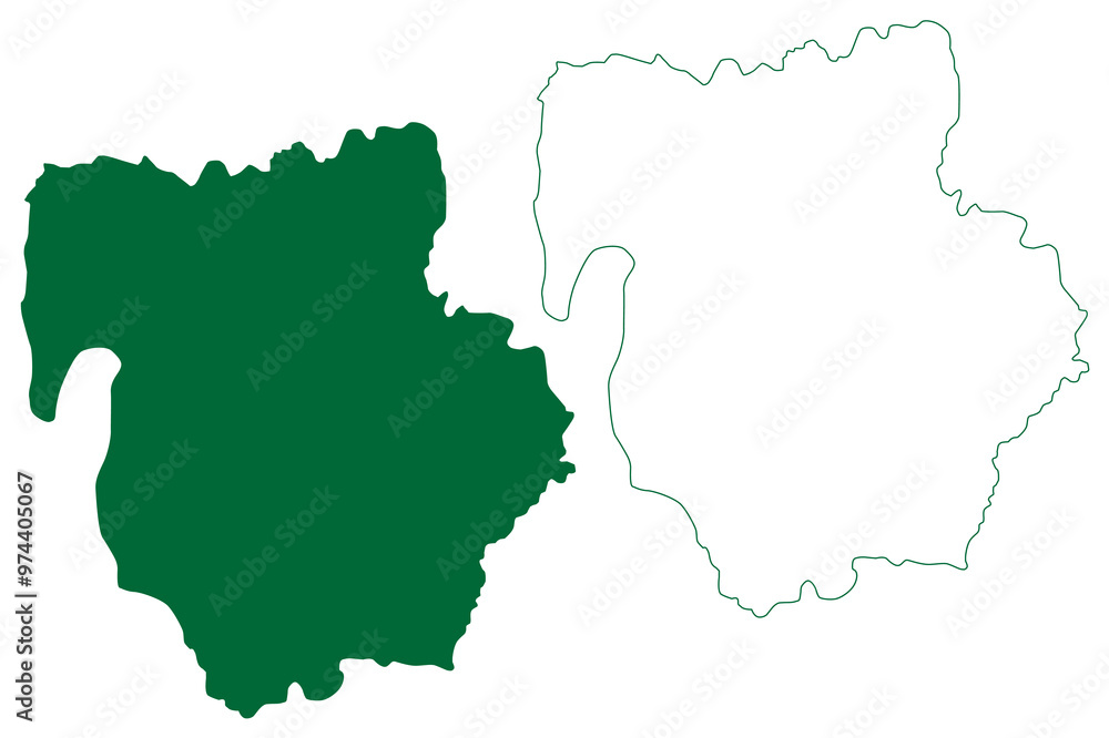 Obraz premium Churachandpur district (Manipur State, Republic of India) map vector illustration, scribble sketch Churachandpur map