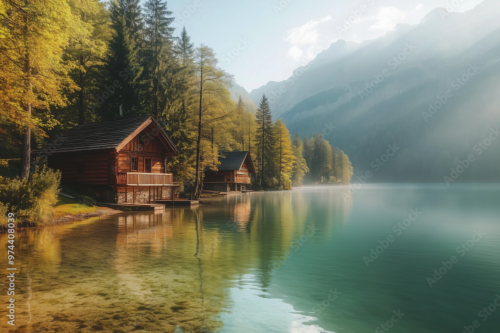 Fototapeta premium house on the lake