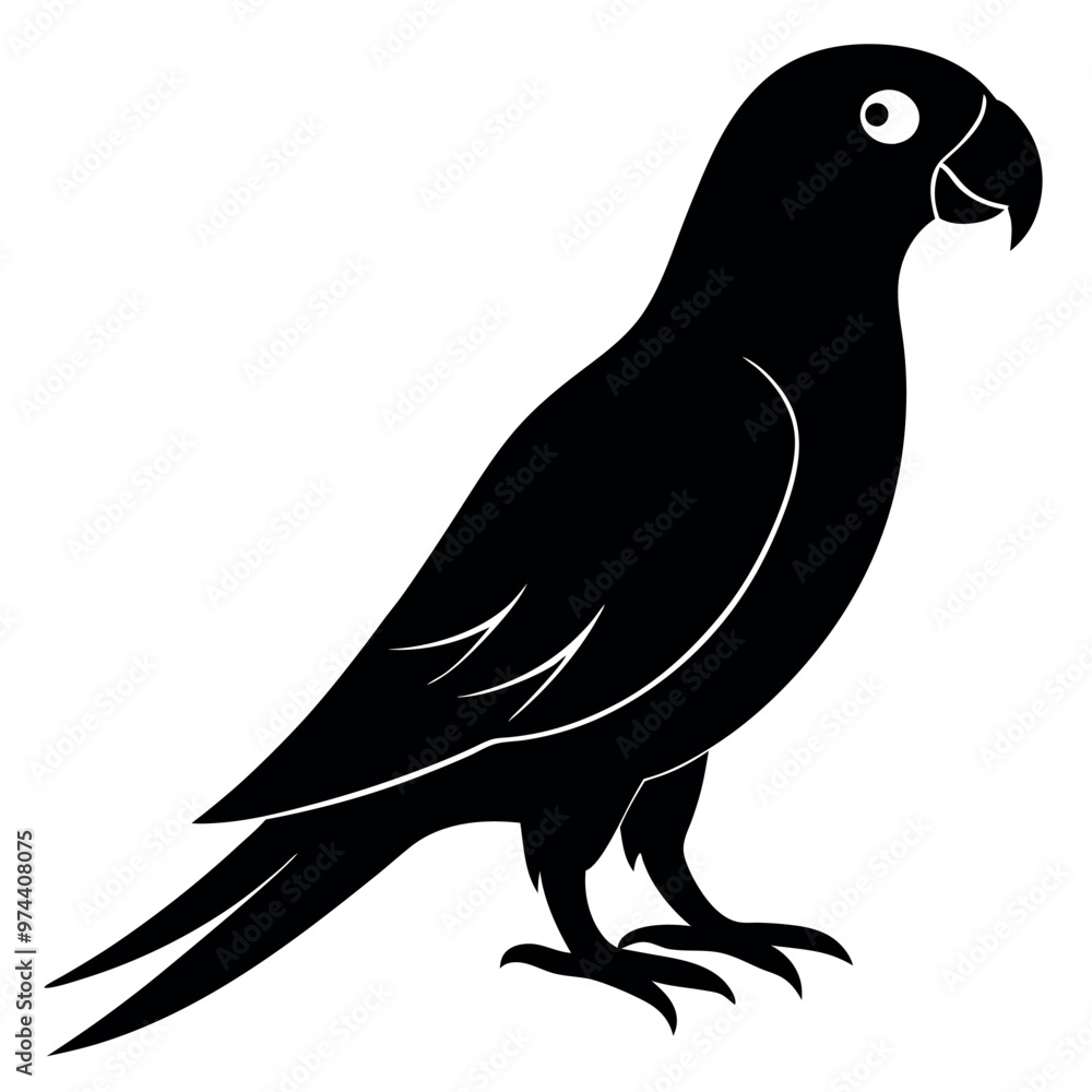 Obraz premium Simple Parrot silhouette vector illustration. 