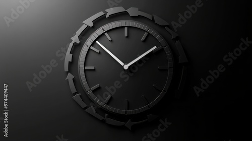 A clock icon with arrows in a circular motion, symbolizing endless cycles and the continuity of time