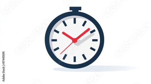 Free Download A simple clock icon with a red second hand moving rapidly, representing urgency and fast-paced action - GFXLoad