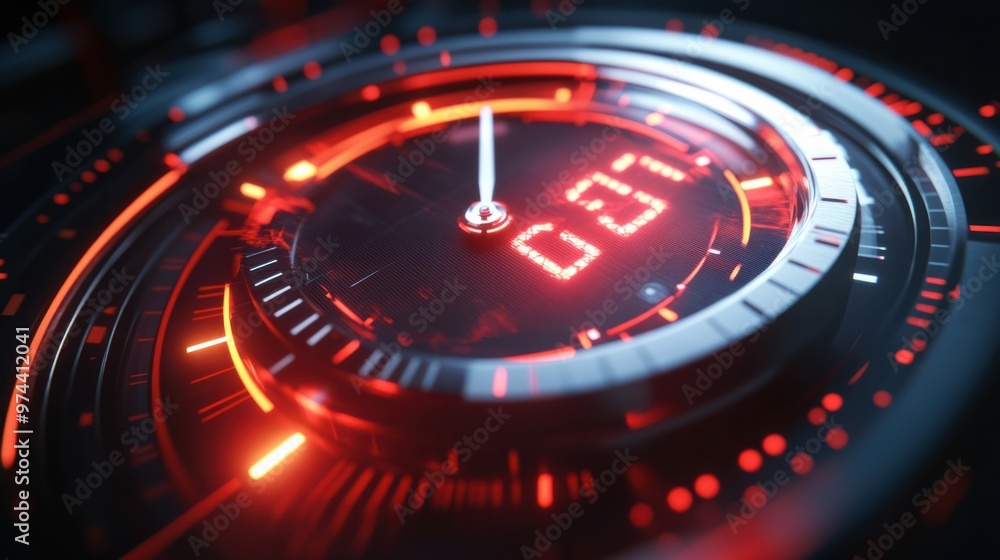 A stopwatch icon mid-countdown, with bright red numbers, evoking a sense of urgency and precision A stopwatch icon mid-countdown, with bright red numbers, evoking a sense of urgency and precision