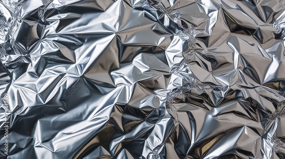 Abstract shiny metal silver gray foil crumpled texture background Abstract shiny metal silver gray foil crumpled texture background