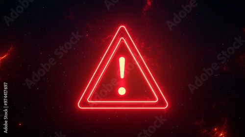Wallpaper Mural Red warning sign with exclamation mark on cosmic background Torontodigital.ca