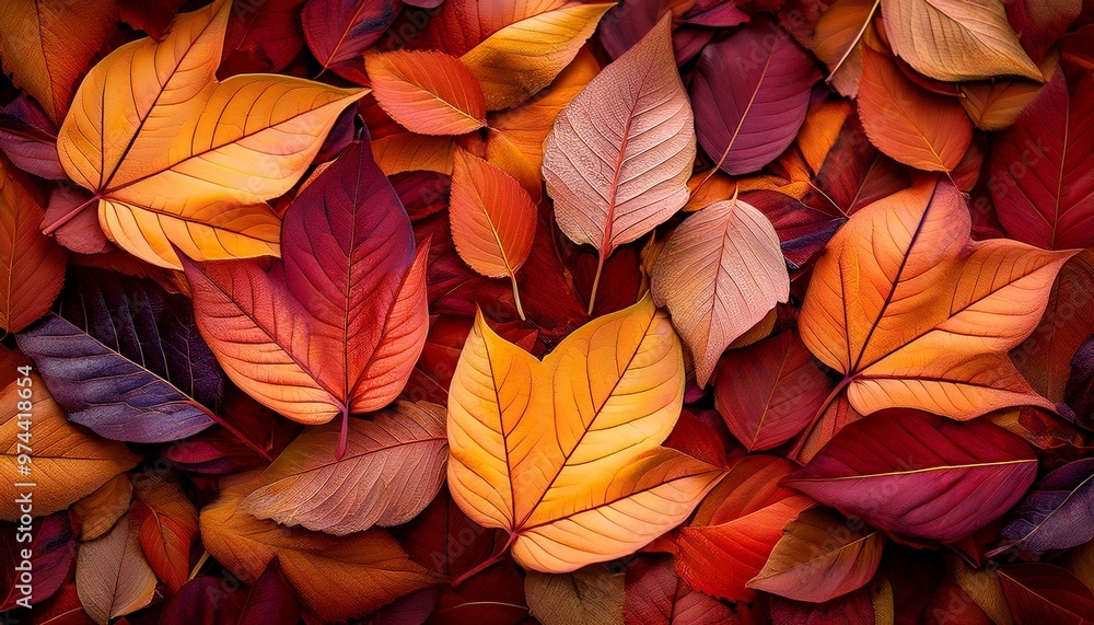 Autumn's Tapestry: Fallen Variegated Leaves in Rich Colors Autumn's Tapestry: Fallen Variegated Leaves in Rich Colors