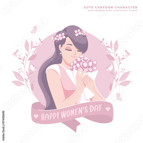 happy womens day illustration design