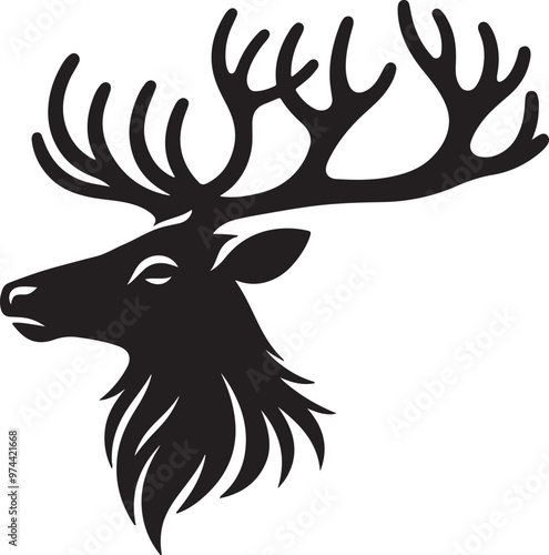 Rain deer silhouettes vector illustration 