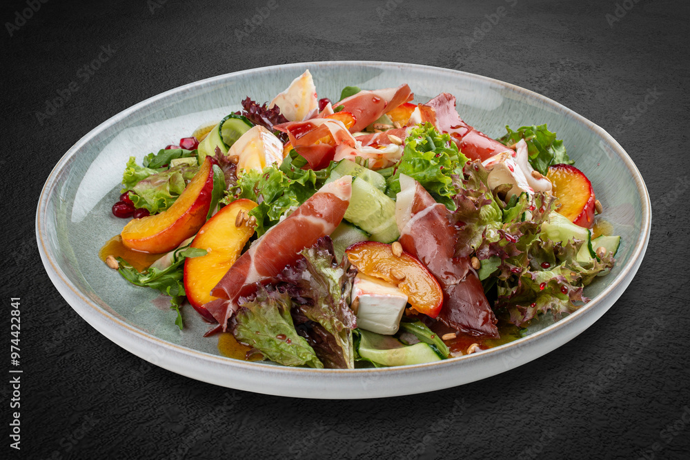 Ham and Nectarine Salad with Herbs and Balsamic Dressing Ham and Nectarine Salad with Herbs and Balsamic Dressing