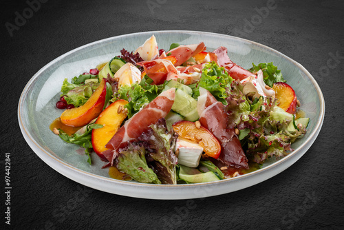 Ham and Nectarine Salad with Herbs and Balsamic Dressing