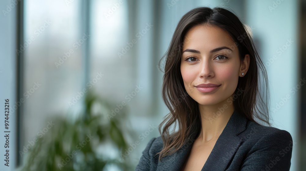 Confident Businesswoman in Indoor Portrait Capturing Professionalism and Empowerment for Corporate Use Confident Businesswoman in Indoor Portrait Capturing Professionalism and Empowerment for Corporate Use
