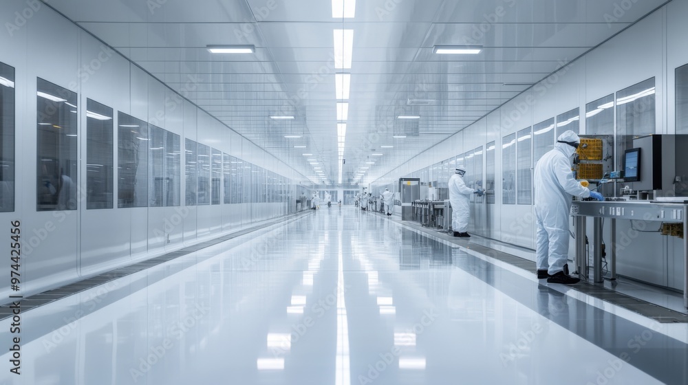 Fototapeta premium Room in a Semiconductor Manufacturing Facility