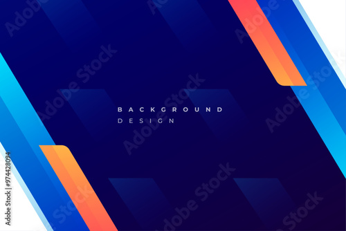 Blue Abstract Geometric Background with White Accents and Futuristic Elements for Digital Design Vector Illustration