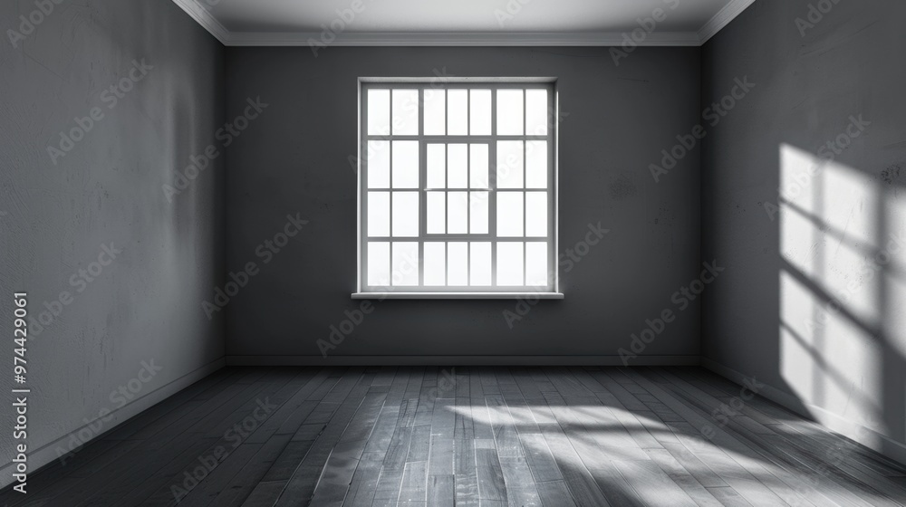 Empty dark room with window. Empty dark room with window.
