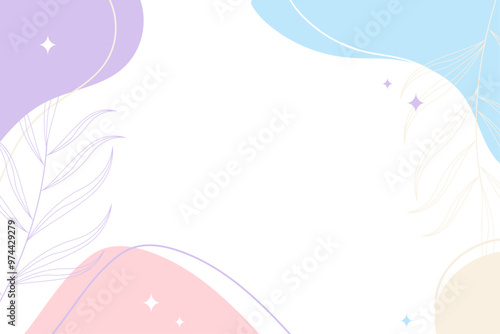 Pastel Flat Organic Shape Abstract Background for Web Design, Presentations, Minimal Design, and Social Media Posts Vector Illustration