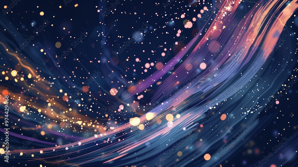 Obraz premium Abstract Light Streaks and Glowing Particles
