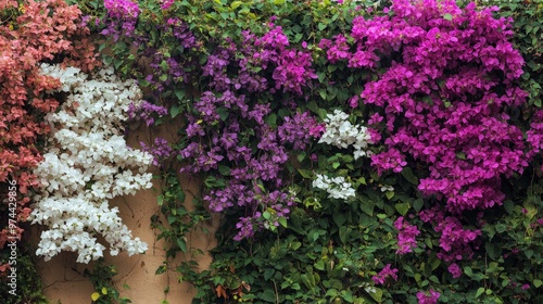 Wallpaper Mural Vibrant Bougainvillea Wall Torontodigital.ca