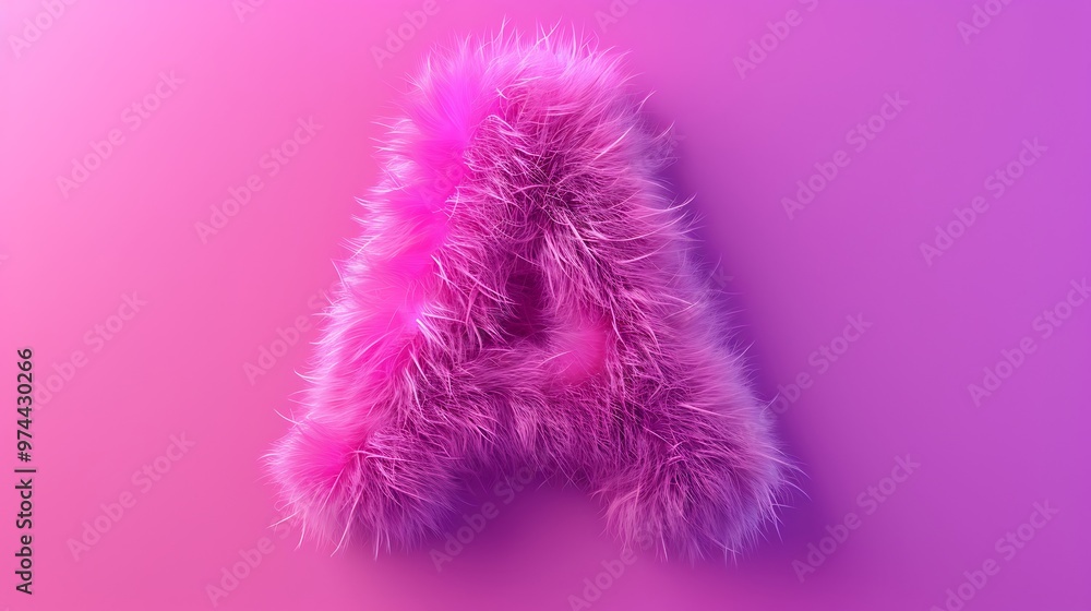 fur letter A on pink and purple background fur letter A on pink and purple background