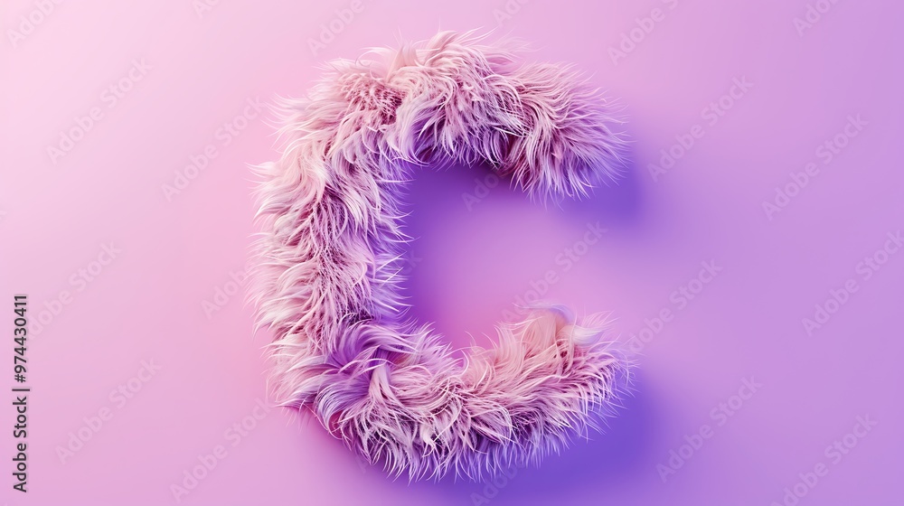 fur letter C on pink and purple background fur letter C on pink and purple background