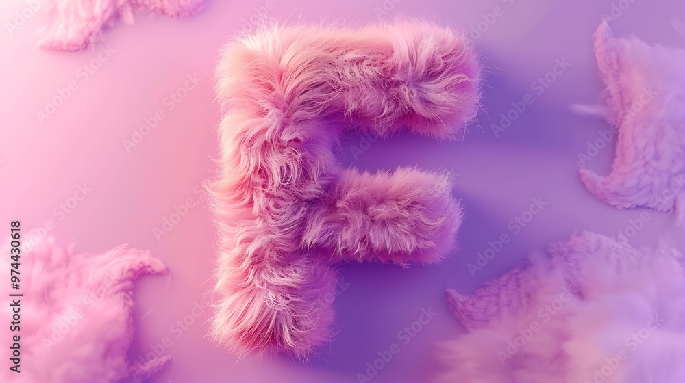 fur letter F on pink and purple background fur letter F on pink and purple background
