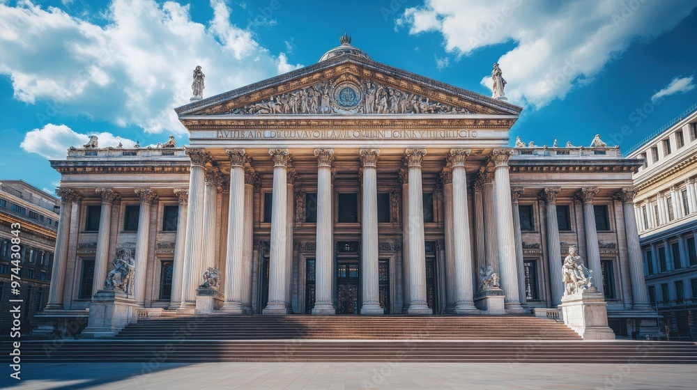 Obraz premium Majestic Classical Architecture of an Iconic European Building