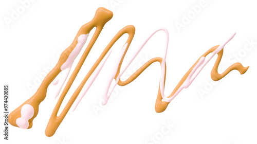 orange watercolor drop zigzag isolated on transparent background