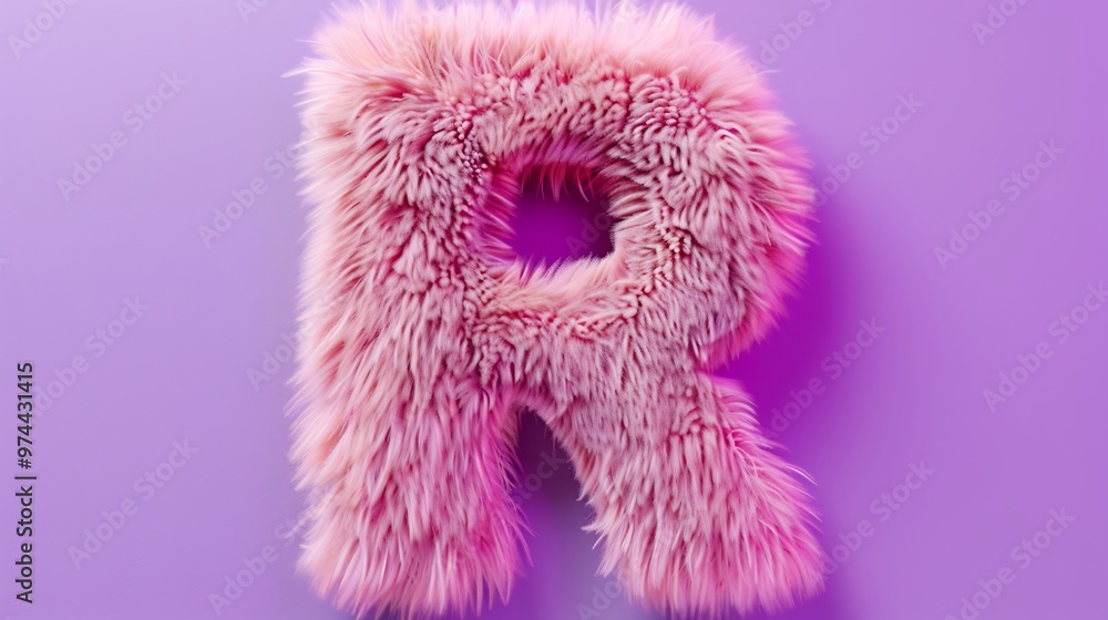 fur letter R on pink and purple background fur letter R on pink and purple background