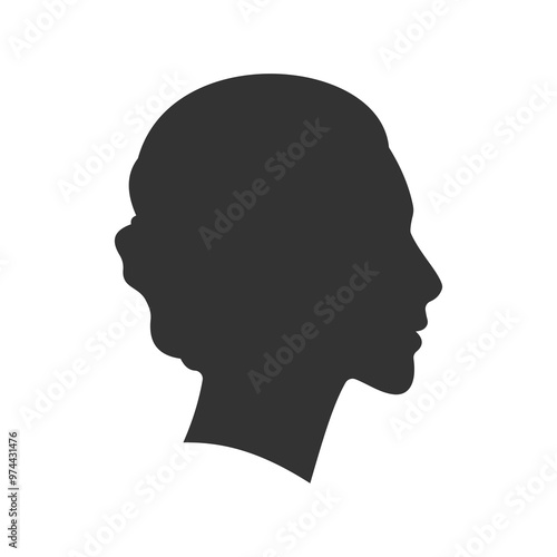 Obraz na plátně simple woman face side view silhouette vector illustration perfect for avatar is