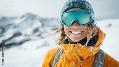 A person clad in a yellow jacket and blue knit hat stands in a pristine snowy terrain, representing the essence of adventure and tranquility in the heart of the winter wilderness.