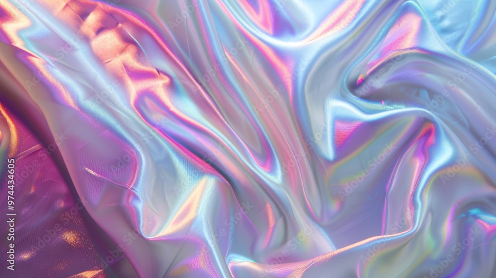Obraz premium Holographic silk background abstract iridescent gradient