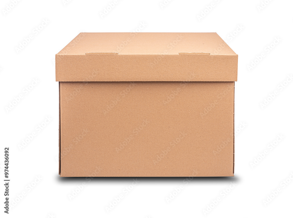 Cardboard box isolated on a white background.
