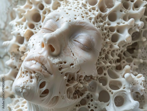 Abstract Sculpture of a Human Face - Eroded and Delicate