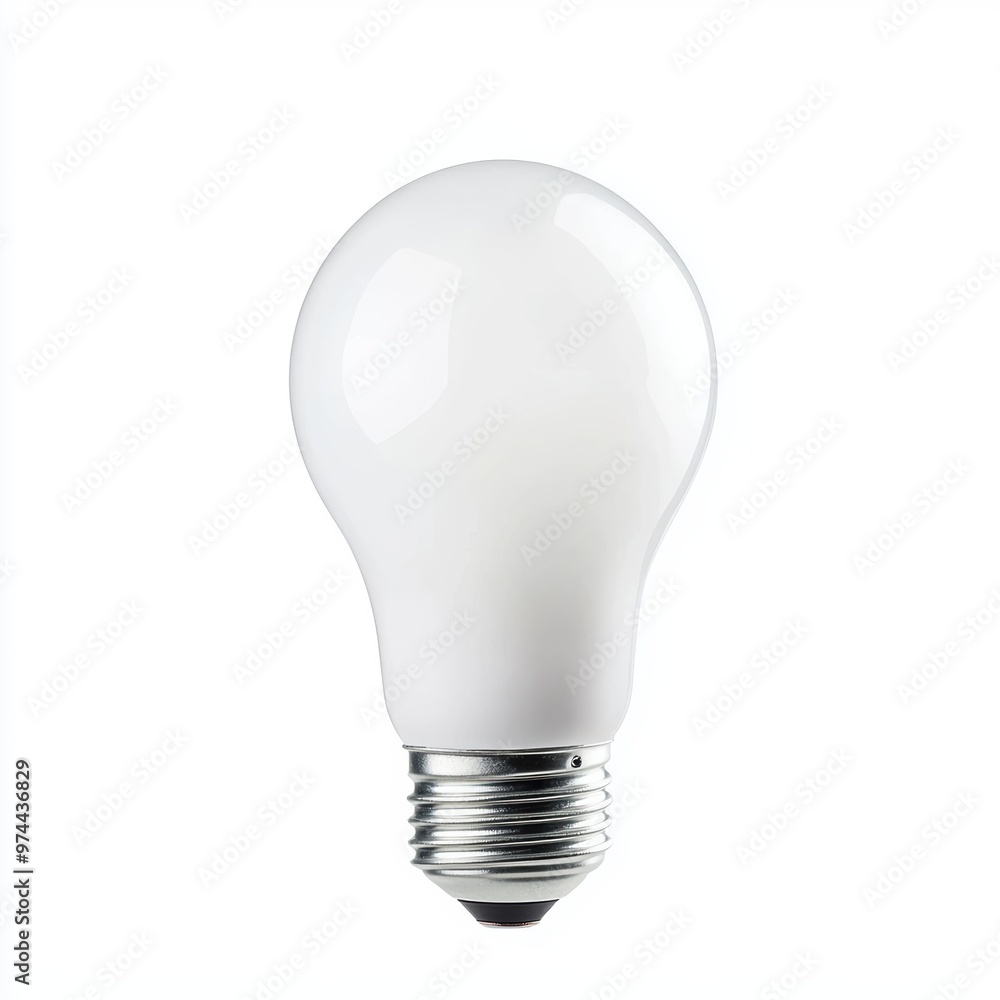 A modern LED light bulb, energy-efficient design, sleek and futuristic look, isolated on white background