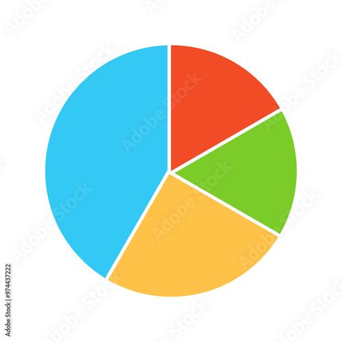 Free Download simple colorful pie chart vector illustration perfect for business needed isolated on a white background - GFXLoad
