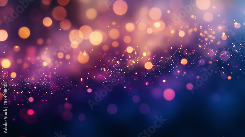 Dark violet sparkling background with gold glitter