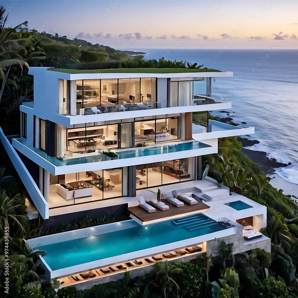 Fototapeta premium Knockdown Beach House with Ocean View
