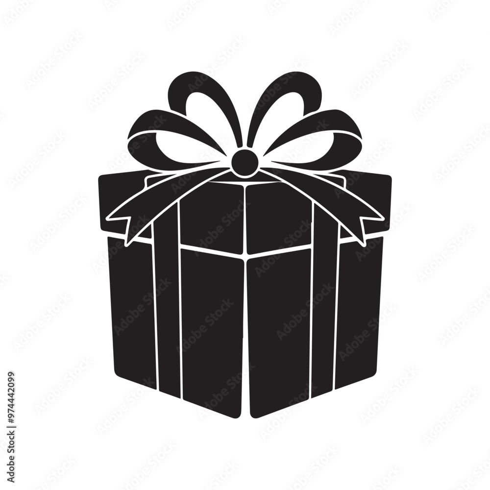 vector of black silhouette of giftbox vector of black silhouette of giftbox