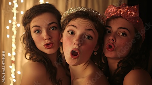 Three Friends Making Funny Faces