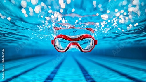 Swimmer diving into the Olympic pool mid-competition water rippling ultra HD clean focus professional photography