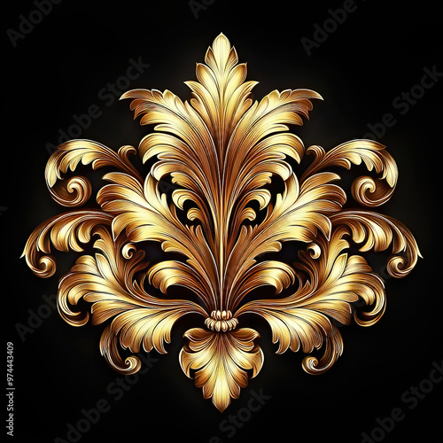 Gold metal decorative leave...