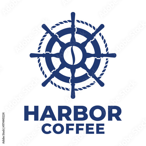 harbor coffee flat minimalist logo design