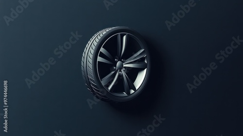 A minimalist tire icon with clean, radial grooves and a circular shape, emphasizing speed and agility