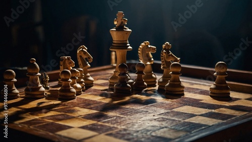 Obraz na płótnie A closeup of a chessboard w salonie