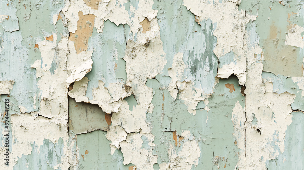 Obraz premium Vintage Peeling Green and White Paint Texture
