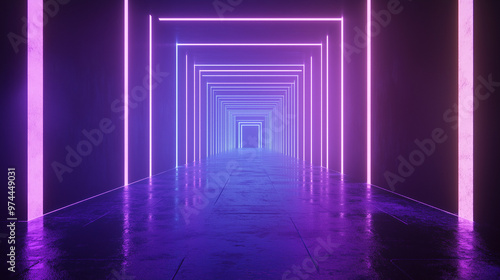 Endless Neon Hallway