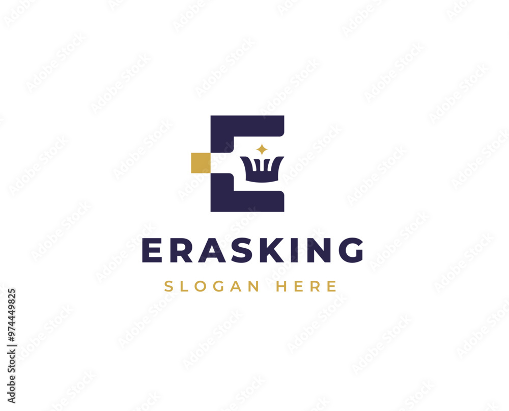 Elegant Letter E Logo with Crown Icon for Royalty, Luxury, and Branding Design Vector Illustration Elegant Letter E Logo with Crown Icon for Royalty, Luxury, and Branding Design Vector Illustration