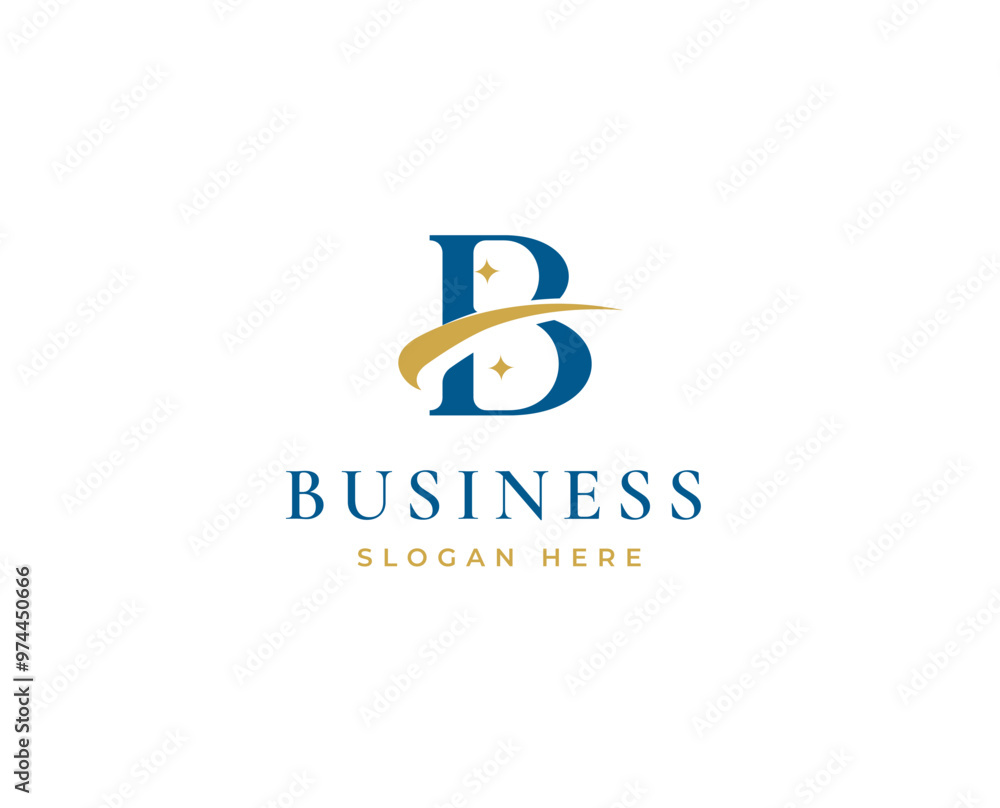 Modern Letter B Logo with Dynamic Swoosh for Branding and Corporate Identity Design Vector Illustration Modern Letter B Logo with Dynamic Swoosh for Branding and Corporate Identity Design Vector Illustration