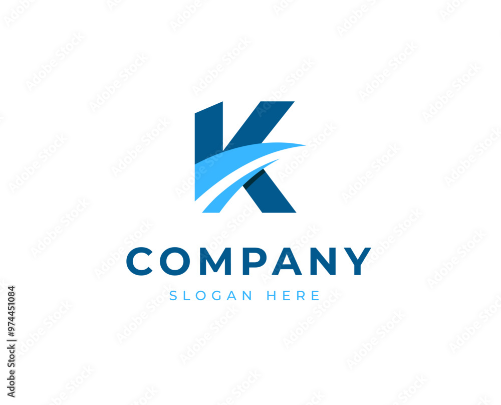 Modern Letter K Logo with Dynamic Swoosh for Branding and Corporate Identity Design Vector Illustration Modern Letter K Logo with Dynamic Swoosh for Branding and Corporate Identity Design Vector Illustration