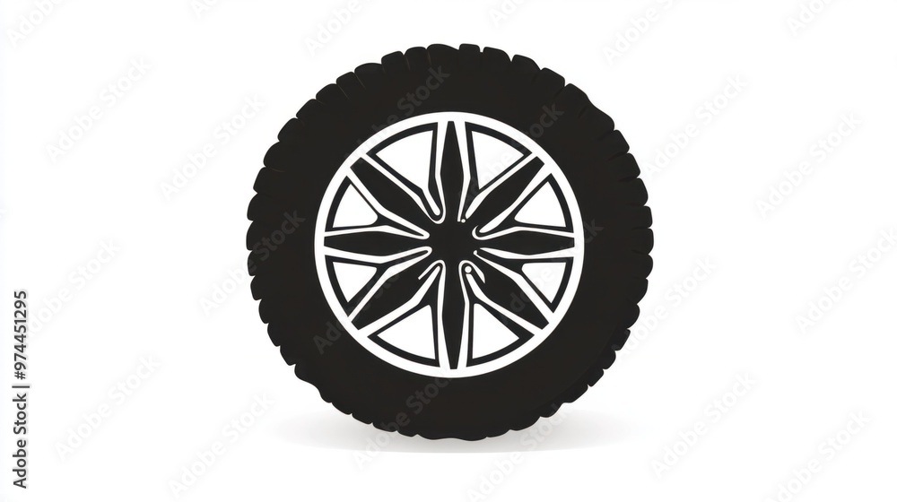 A simple tire icon with bold, radial treads, representing a high-performance vehicle or race car brand A simple tire icon with bold, radial treads, representing a high-performance vehicle or race car brand