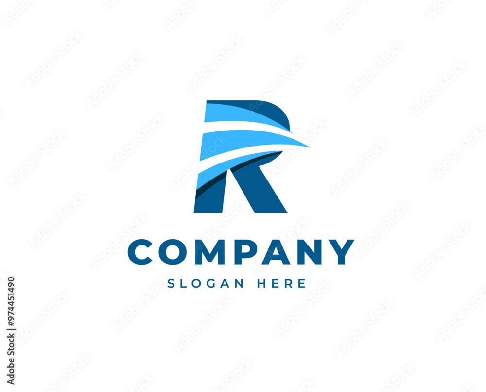 Modern Letter R Logo with Dynamic Swoosh for Branding and Corporate Identity Design Vector Illustration Modern Letter R Logo with Dynamic Swoosh for Branding and Corporate Identity Design Vector Illustration