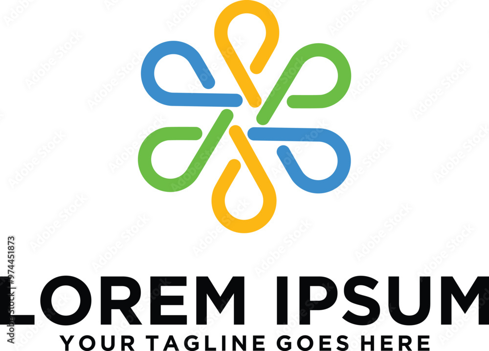 Naklejka premium Community icon P letter logo